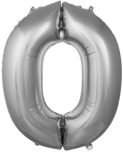 0 - RAKAM 40 İNC GÜMÜŞ RENK BALON 100 CM balon