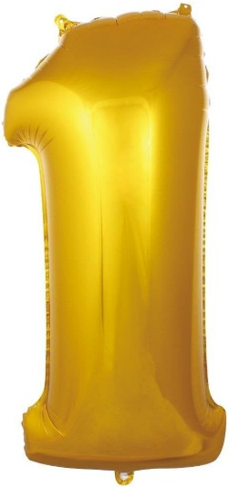 1 - RAKAM 40 İNC GOLD RENK BALON 100 CM balon