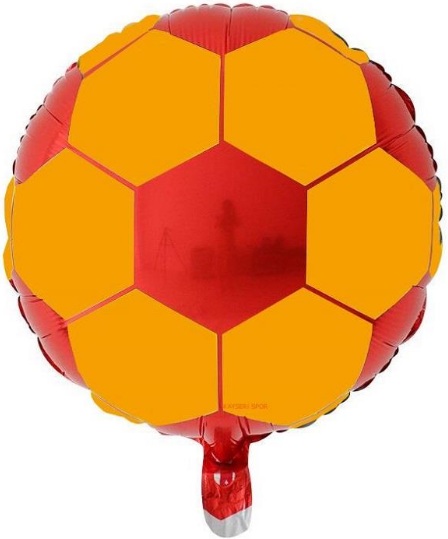 18 İNC YUVARLAK TARAFTAR SARI KIRMIZI FOLYO BALON balon