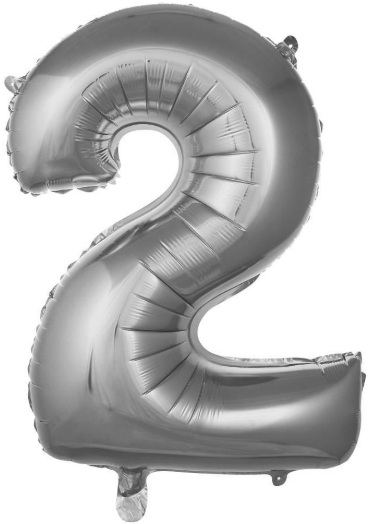 2 - RAKAM 16 İNC GÜMÜŞ RENK BALON 36 CM balon