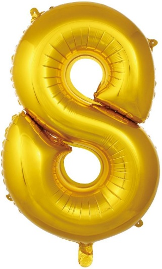 8 - RAKAM 34 İNC GOLD RENK BALON 76 CM balon