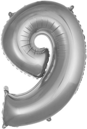 9 - RAKAM 40 İNC GÜMÜŞ RENK BALON 100 CM balon