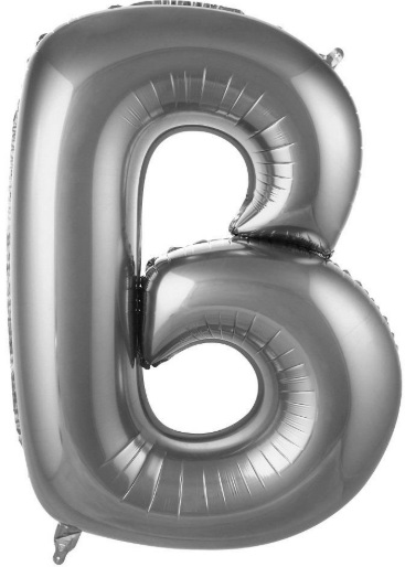 B - HARF 34 İNC GÜMÜŞ RENK BALON 76 CM balon