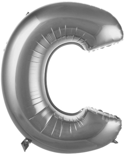 C - HARF 16 İNC GÜMÜŞ RENK BALON 36 CM balon
