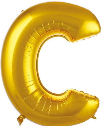 C - HARF 34 İNC GOLD RENK BALON 76 CM balon