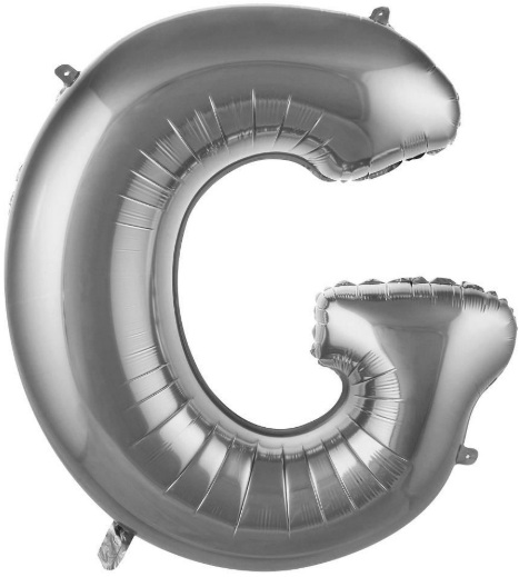 G - HARF 34 İNC GÜMÜŞ RENK BALON 76 CM balon