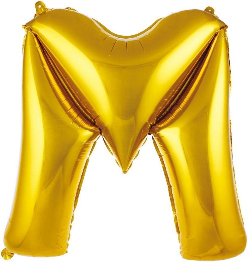M - HARF 16 İNC GOLD RENK BALON 36 CM balon