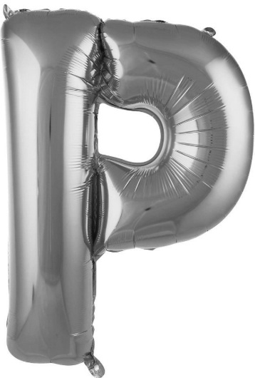 P - HARF 16 İNC GÜMÜŞ RENK BALON 36 CM balon