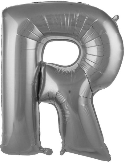 R - HARF 16 İNC GÜMÜŞ RENK BALON 36 CM balon