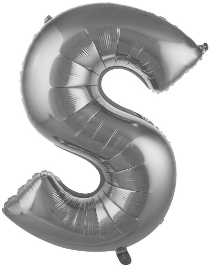 S - HARF 16 İNC GÜMÜŞ RENK BALON 36 CM balon