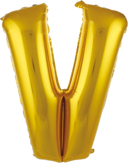 V - HARF 34 İNC GOLD RENK BALON 76 CM balon