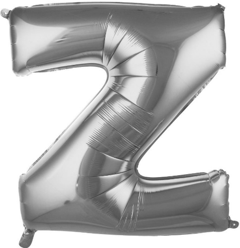 Z - HARF 16 İNC GÜMÜŞ RENK BALON 36 CM balon